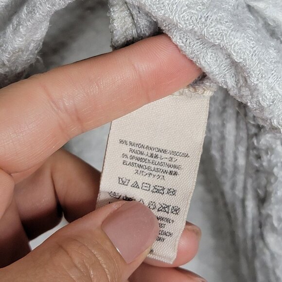 Free‎ People Sunset Park Drippy Thermal Top Light Gray Long Sleeve Women's Small - Picture 5 of 5